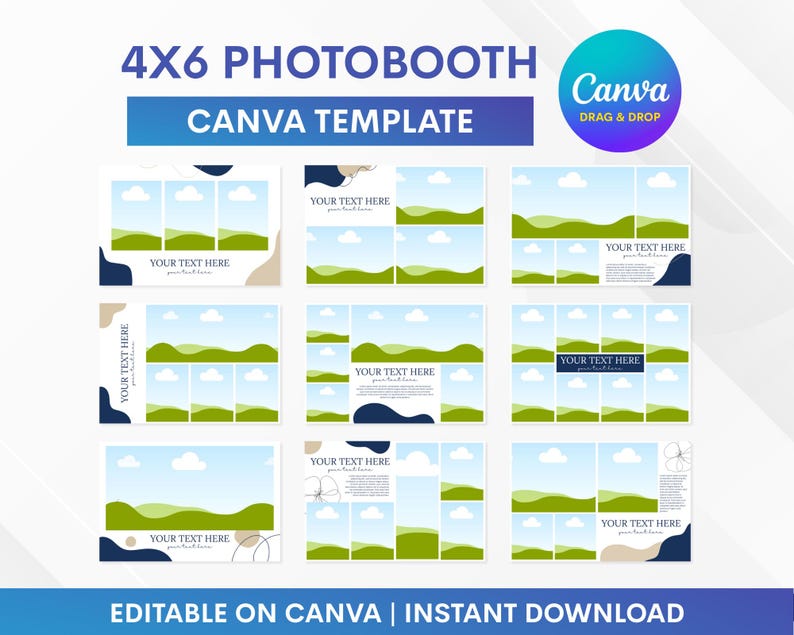 4x6 Photobooth Canva Template, Photo Frame Canva Template, Photobooth ...
