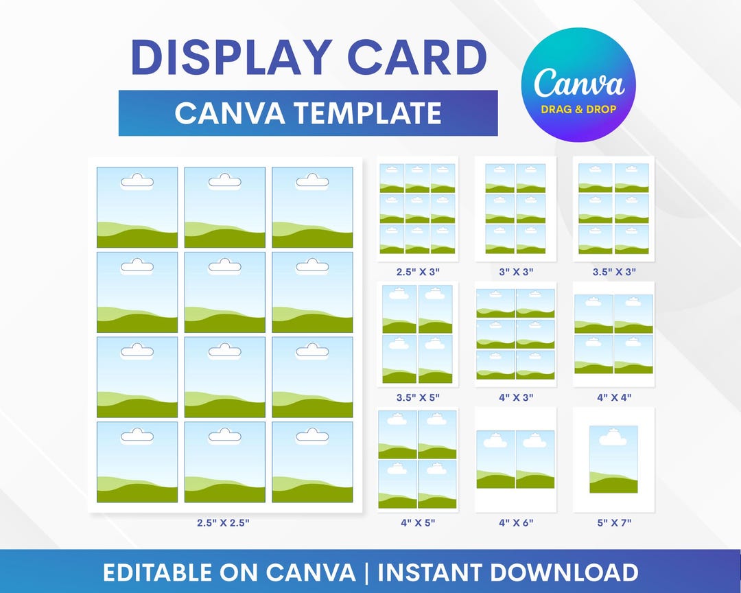 Display Card Canva Template, Display Card Bundle, Hanging Display Card ...