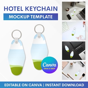 Hotel Keychain Mockup, Motel Keychain Mockup, Photo Keychain Mockup, Keychain Canva Mockup, Canva Mockup Template, Mockup Drag and Drop