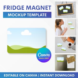 Kühlschrankmagnet Mockup, Magnet Mockup, Kühlschrankmagnet Mockup Vorlage, Magnet Canva Mockup, Canva Mockup, ziehen und ablegen
