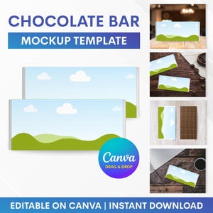 Chocolate Bar Mockup, Chocolate Wrapper Mockup, Chocolate Bar Mockup Template, Chocolate Label Mockup, Canva Mockup Template