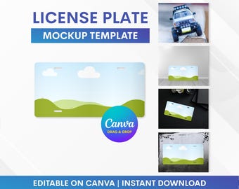 License Plate Mockup, Number Plate Mockup, Car License Mockup, License Plate Sublimation Mockup, Mockup Template, Mockup Drag and Drop