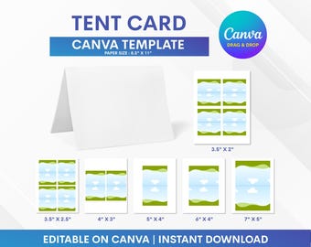 Tent Card Bundle, Place Card, Table Card : Editable On Canva