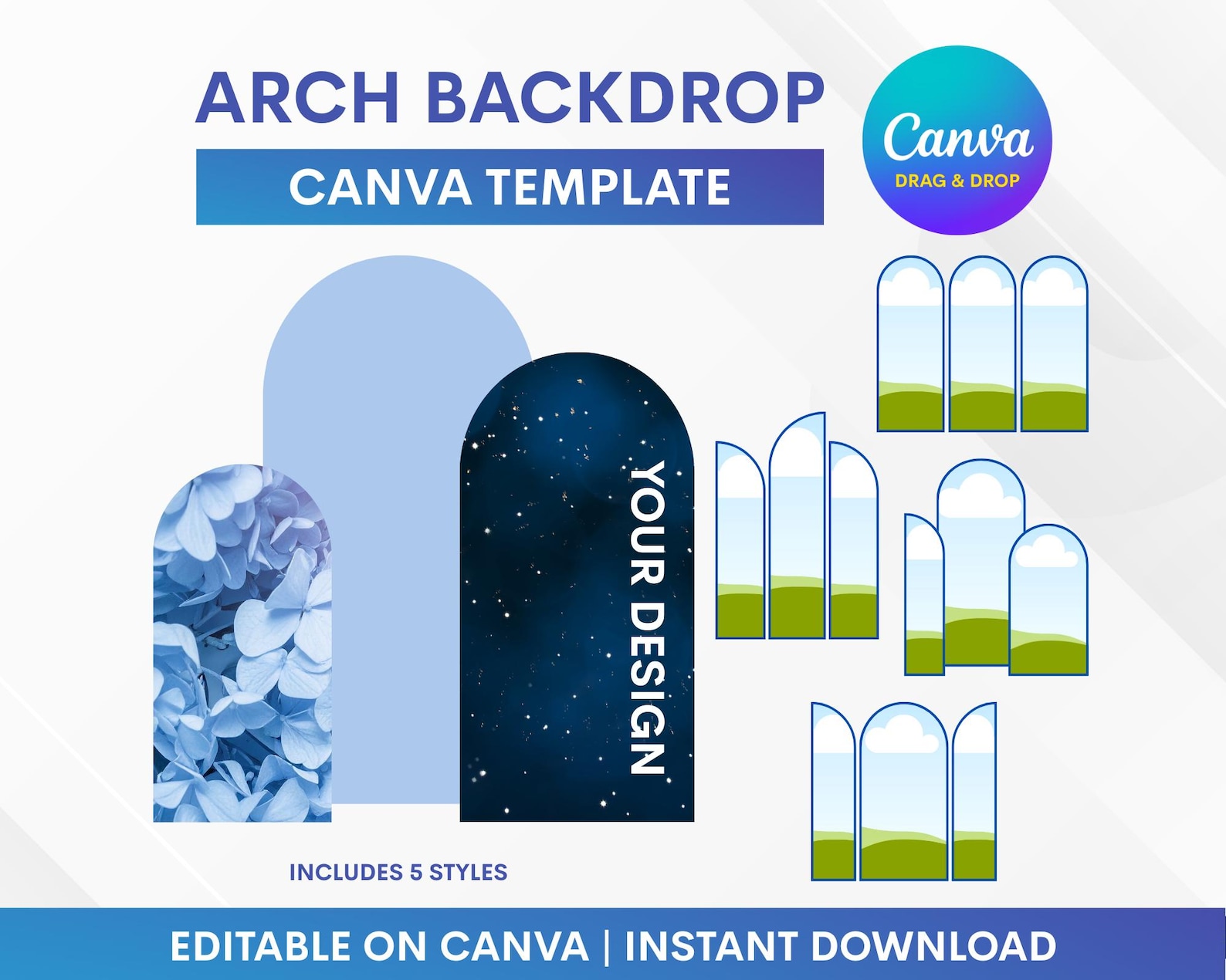 Arch Backdrop Template, Wedding Backdrop Template, Backdrop Canva ...