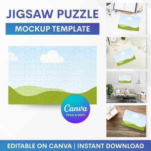 Jigsaw Puzzle Mockup, Puzzle Mockup, Puzzle Mockup Template, Mockup Template, Mockup Drag and Drop