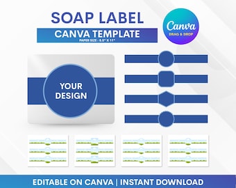 Soap Label Canva Template: Custom Soap Wrap (Digital Download)