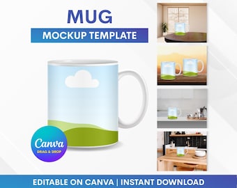 Mug Mockup, Mug Canva Mockup, Mug Design Template, Mug Mockup Template, Mockup Template, Mockup Drag and Drop