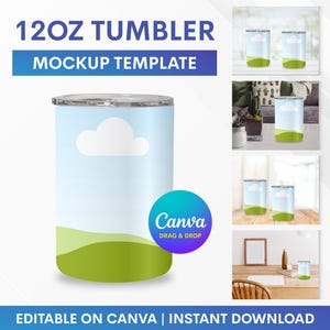 12oz Tumbler Mockup, Tumbler Mockup Template, Tumbler Mockup, Tumbler Canva Mockup, Canva Mockup Template, Mockup Drag and Drop