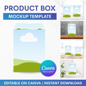 Box Mockup, Box Canva Mockup, Box Mockup Template, 3D Box Canva Mockup, Box Packaging Mockup, Canva Mockup, Box Mockup Drag and Drop