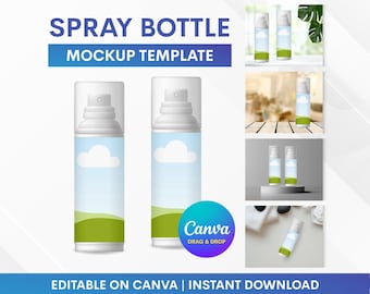 Spray Bottle Mockup, Cosmetic Bottle Mockup, Skincare Mockup, Mockup Template, Canva Mockup Template, Mockup Drag and Drop