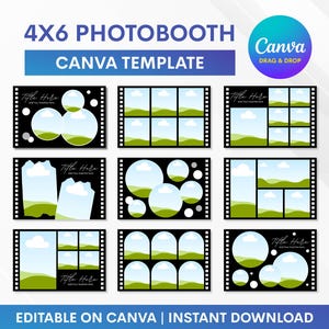 4 x 6 Photobooth Canva-sjabloon, Canva-sjabloon voor fotolijst, Photobooth Frame Canva-sjabloon: bewerkbaar op Canva