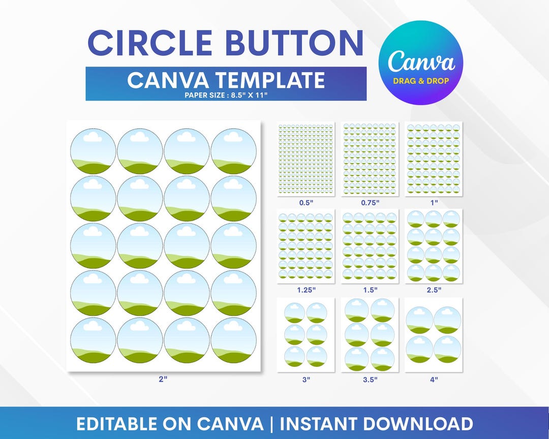 Canva Button Example Circle Button Canva Template, Circle Template Bundle, Circle Pin Button ...