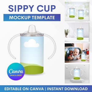Schnabeltasse Mockup, Schnabeltasse Mockup Vorlage, Babyflasche Mockup, Babytasse Mockup, Canva Mockup Vorlage, Mockup ziehen und ablegen
