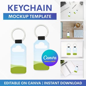 Keychain Mockup, Keychain Mockup Template, Sublimation Keychain Mockup, Keychain Canva Mockup, Canva Mockup Template, Mockup Drag and Drop