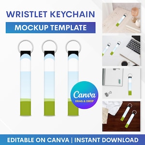 Wristlet Keychain Mockup, Wristlet Keychain Mockup Template, Sublimation Keychain Mockup, Keychain Canva Mockup, Mockup Drag and Drop