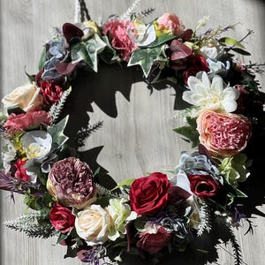 Door wreath all year round, all-year wreath, wall decoration, table wreath, special gift