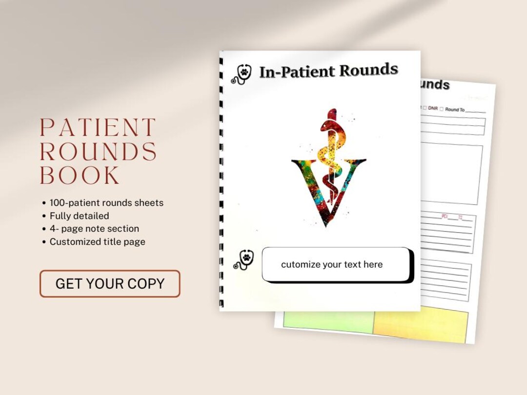 Doctors Rounds Book Veterinary Rounds Book - Etsy