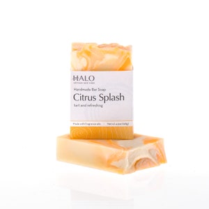 Citrus Splash Handmade Bar Soap - Vegan Morning Soap Invigorating Refreshing Handmade Bar Soap