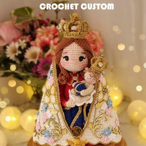 Madonna and Child Crochet Doll, Handmade Catholic Gift, Virgin Mary Amigurumi, Religious Keepsake, Custom Christian Decor