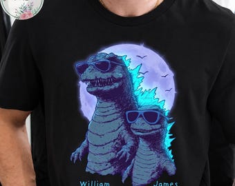 Personalized Dadzilla T-Shirt, Dadzilla Fathers Of Monsters Shirt, Father Day Gifts for Dad Funny Papa Tshirt Cool Daddy Dinosaur Tee