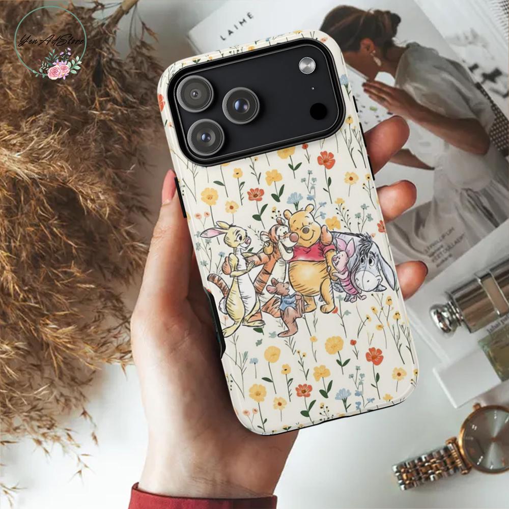 Winnie the Pooh iPhone Case, Cute Flower Disney Phone Case - Etsy