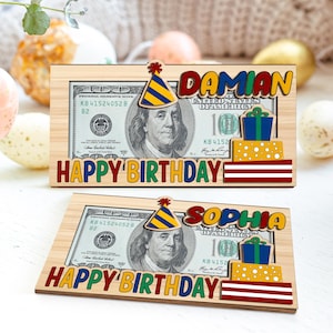 Personalized Birthday Gift Money Holder, Personalized birthday gift, Money card, Gift cash holder, Happy Birthday, Gift for birthday
