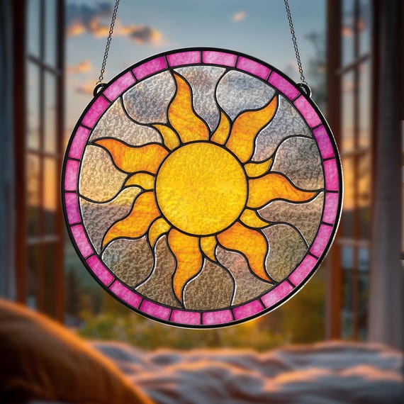 【ラプンツェル様用】PERPETUAL FIRE / Invisible Rapunzel Stained Glass Suncatcher: Tangled Sun Window Hanging