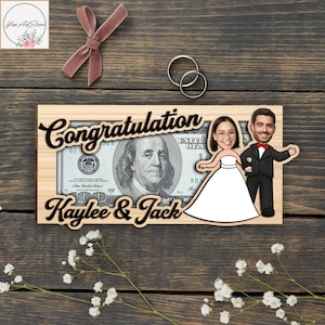 Porte-monnaie personnalisé avec photo portrait cadeau de mariage, porte-monnaie cadeau gâteau de mariage, porte-monnaie personnalisé, cadeau de félicitations