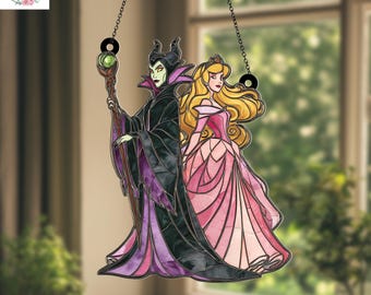 Villana de Maléfica de Disney, Adorno atrapasol Aurora de Disney, Adornos para ventana de la Princesa La Bella Durmiente, Adorno mágico para ventana de WDW Epcot