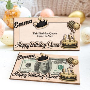 Personalized Birthday Queen Money Holder, Personalized It&#39;s My Birthday, Money card, Gift cash holder, Happy Birthday, Gift for birthday