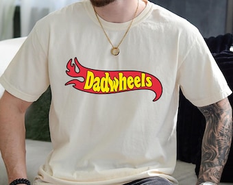 Dadwheels Shirt, Personalized Hot-Wheel Parody Tee, Father's Day Gift for Dad from Kids, Funny Car Lover Racing Shirt,Wheelie Cool Dad Gift