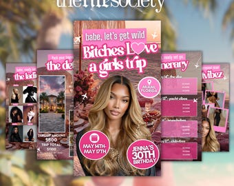 Girls Trip Itinerary Invite, Animated Digital Schedule, Birthday Weekend Party, Travel Plans, Canva Editable, DIY Template