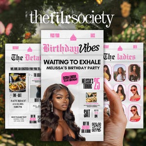 Newspaper Girls Night Invitation: Self-Care Party Evite (Digital Template)