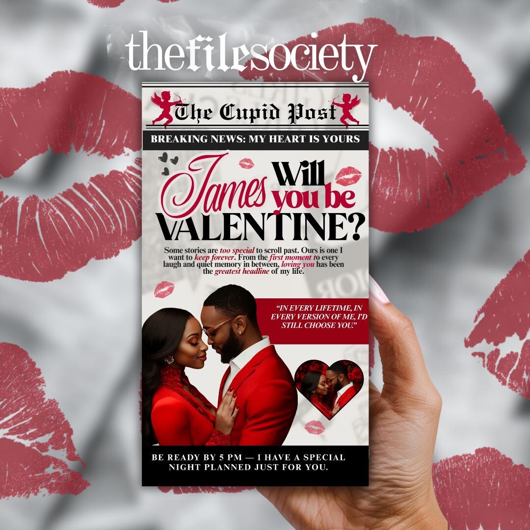 Valentine’s Cupid Post Newspaper Canva Editable Template, Custom Will