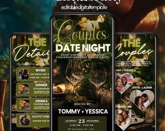 open lace back dress Couples Christmas Party Invitations