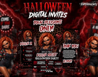 Pour Decisions Halloween Invitation, Funny Adult Cocktail Party Digital Invite, Girls Night Costume Party Editable Canva Evite