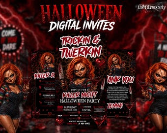 Tricking and Twerkin Halloween Invitation, Funny Adult Dance Party Digital Invite, Costume Party Editable Canva Evite