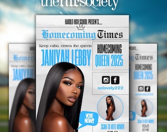 Homecoming Campaign Flyer: Editable Newspaper Cover Template (Digital Download)