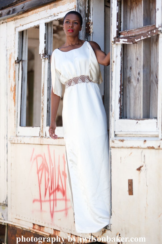 cream silk dress
