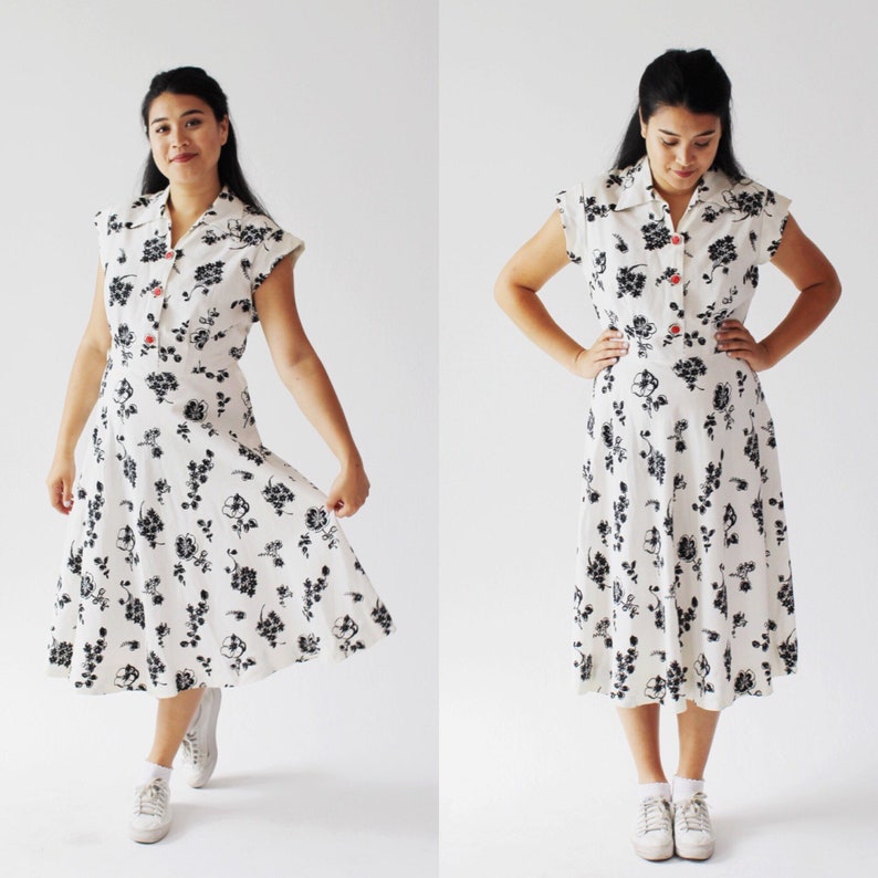 50s black and white dress