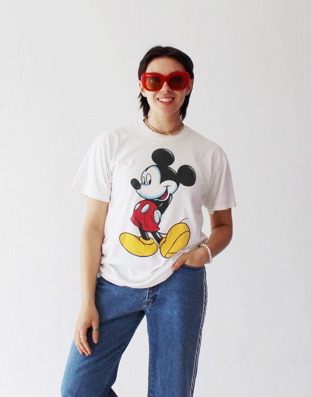 みお(*^^*) 90年代 ミッキーマウス　ヴィンテージ　Tシャツ ディズニー ミッキーマウス ビンテージ Tシャツ 90年代 - メルカリ