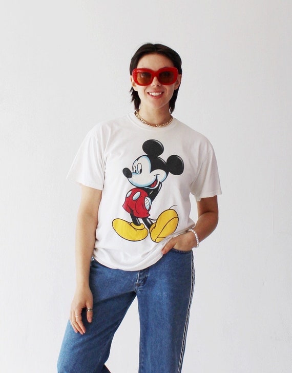 ミッキーマウスシャツ - 90年代ヴィンテージディズニーTシャツ
