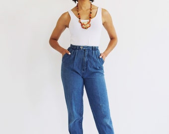 Jeansy Vintage z wysokim stanem – Barrel Fit Denim, 26 cali