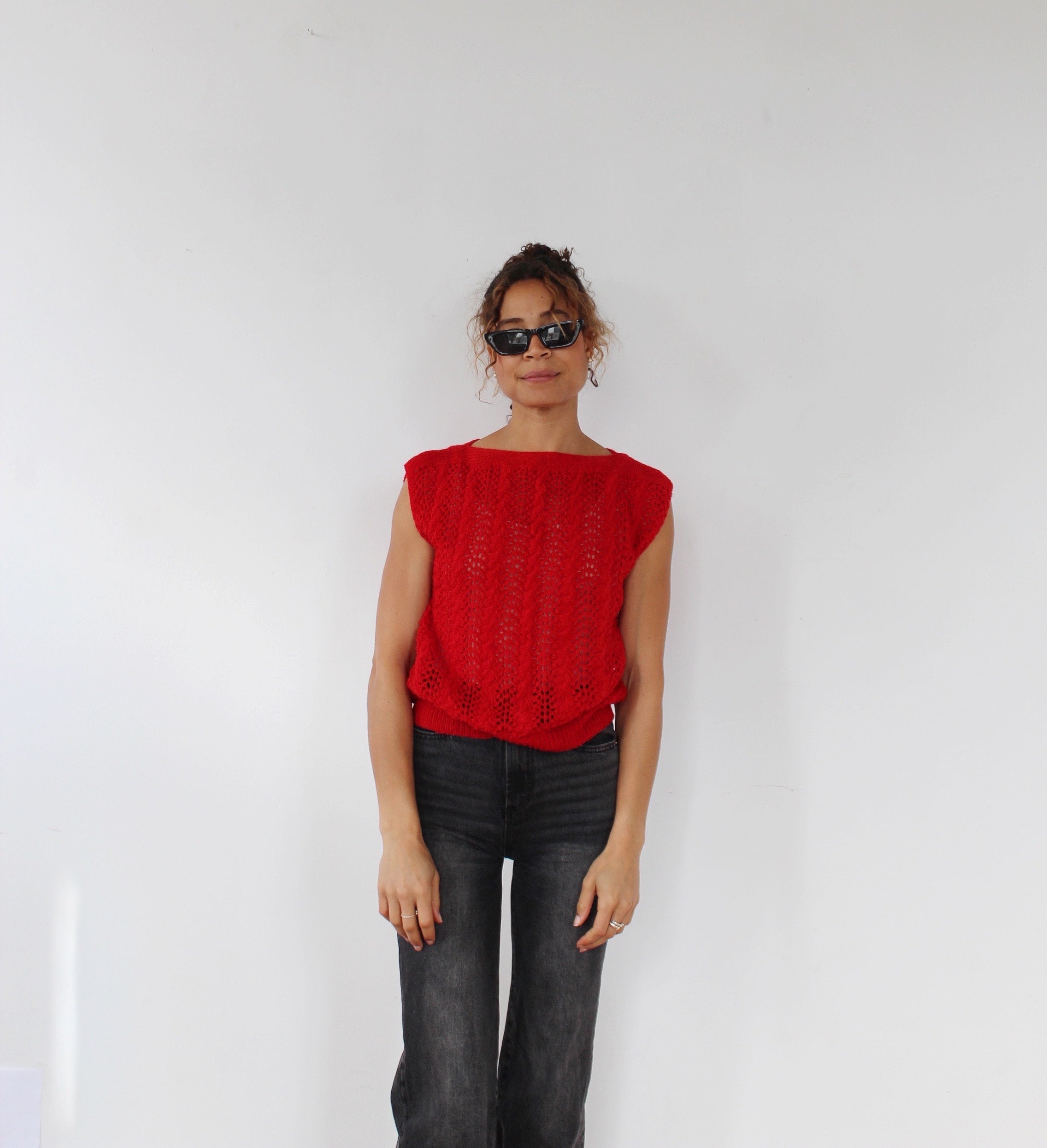 80s Knitted Vest - Etsy