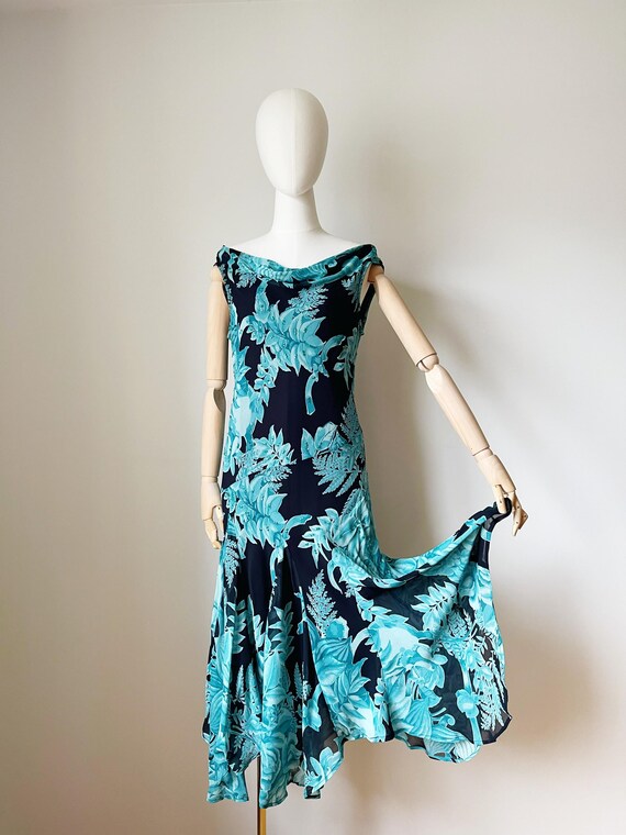 blue point grille cleveland dress code Blue Slinky Drape Dress  Dreamee