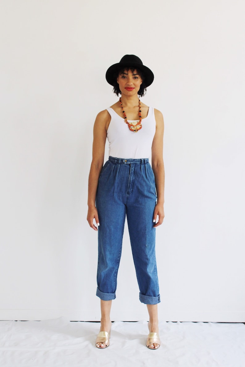 High Waist Jeans 26, High Waisted, Mom Jeans, Vintage Denim, Relaxed Fit 3 image 3