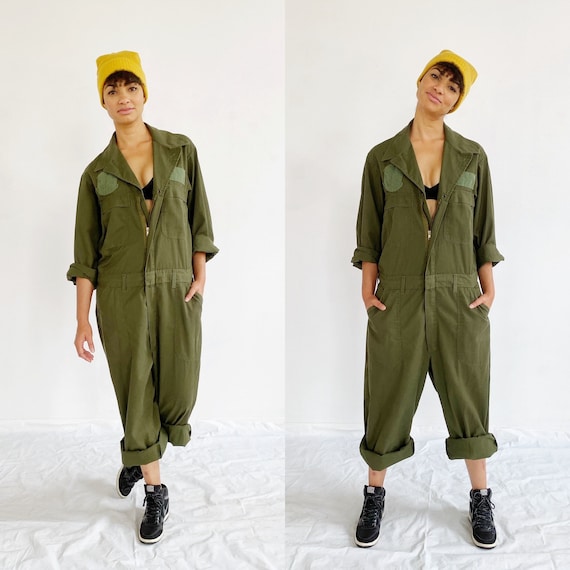Vintage Flight Suit- 44L, Unisex Coverall Jumpsuit