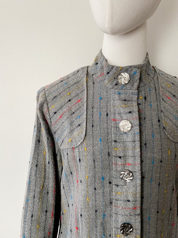 Confetti Knit Jacket- S, 1960s Womens Cardigan, M… - image 3