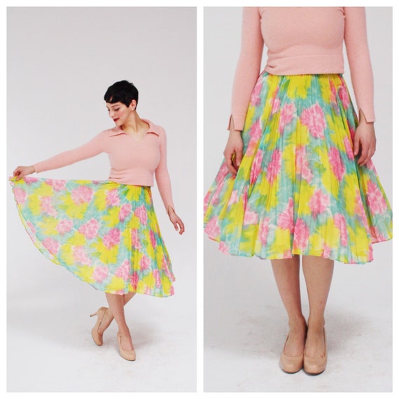 50s Rainbow Skirt- 25, High Waist, Pinup 6
