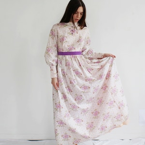 Robe de jeune fille lilas Blossom - S, robe vintage bohème cottagecore des années 70 l